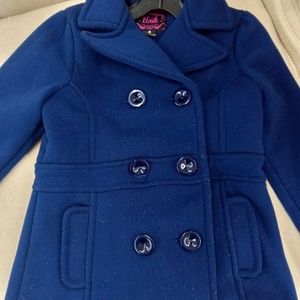 Your kid will be "that kid" turning EVERY head in this UNIK Navy Blue Pea Coat.